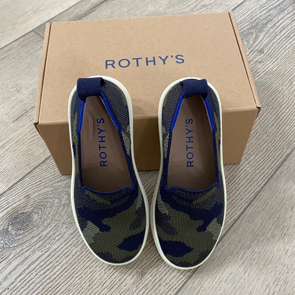 Rothy's Green and Blue Camouflage Sneakers